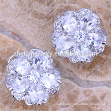 white colour flower earrings cubic zirconia flower earrings excellent quality earrings